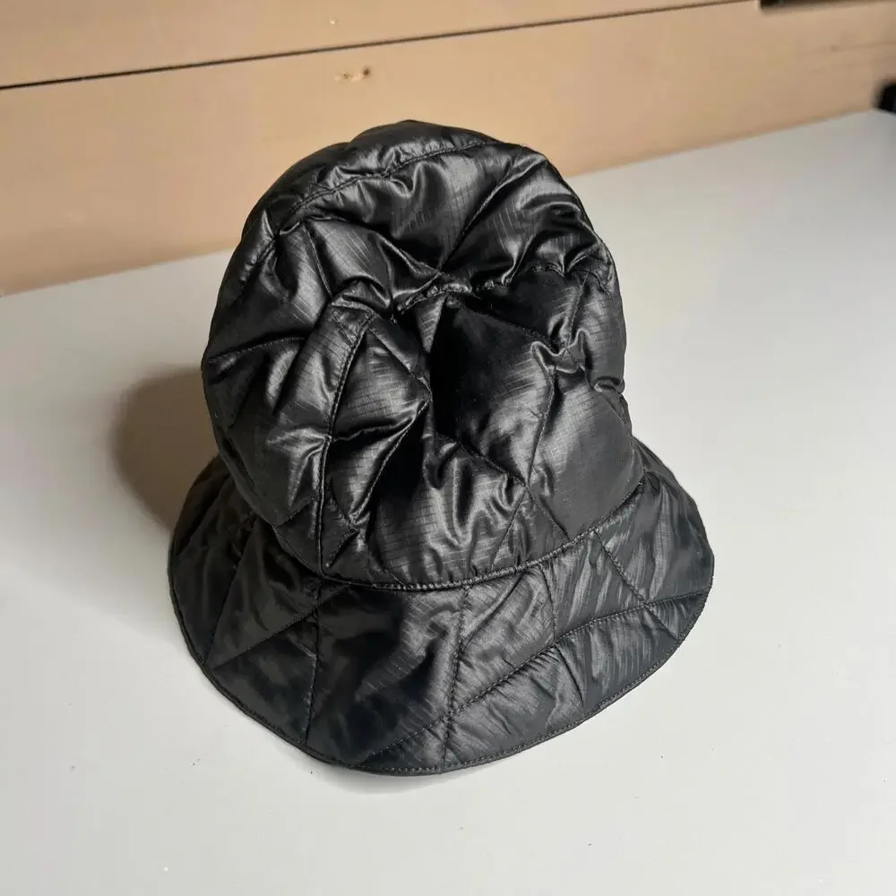 Eddie Bauer Black Quilted Puffer Bucket Hat Size S/M Insulated‎ Winter Outdoor